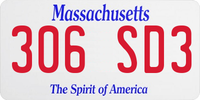 MA license plate 306SD3