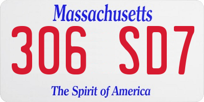 MA license plate 306SD7