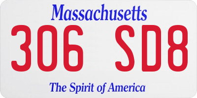 MA license plate 306SD8