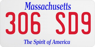 MA license plate 306SD9