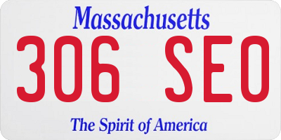 MA license plate 306SE0