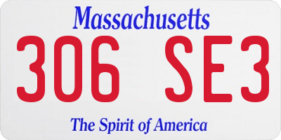 MA license plate 306SE3