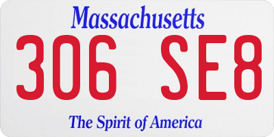 MA license plate 306SE8