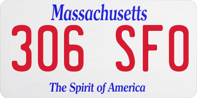 MA license plate 306SF0