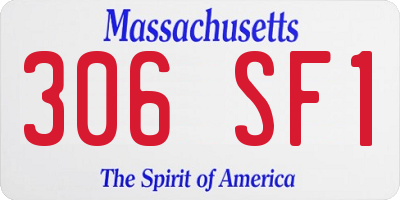 MA license plate 306SF1