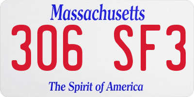 MA license plate 306SF3