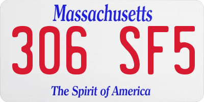 MA license plate 306SF5