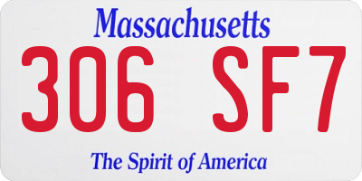 MA license plate 306SF7
