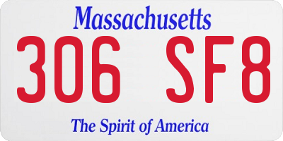 MA license plate 306SF8