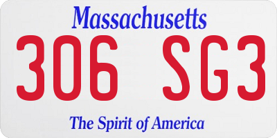 MA license plate 306SG3