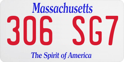 MA license plate 306SG7