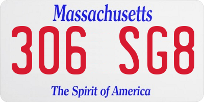 MA license plate 306SG8