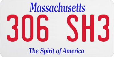 MA license plate 306SH3