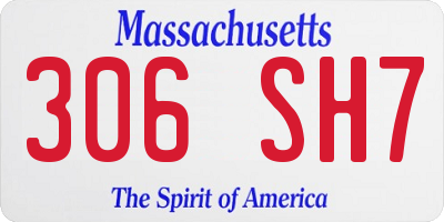 MA license plate 306SH7