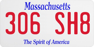 MA license plate 306SH8