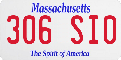 MA license plate 306SI0