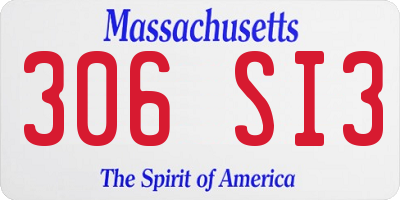 MA license plate 306SI3