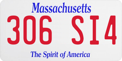 MA license plate 306SI4