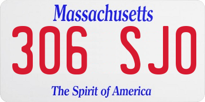 MA license plate 306SJ0