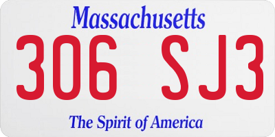 MA license plate 306SJ3