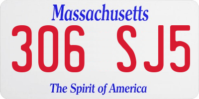 MA license plate 306SJ5