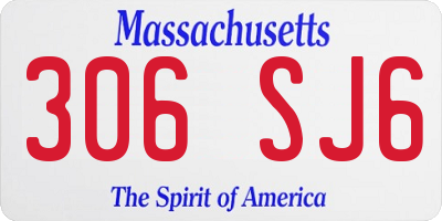 MA license plate 306SJ6