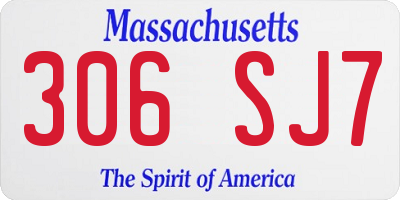 MA license plate 306SJ7