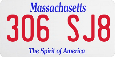 MA license plate 306SJ8