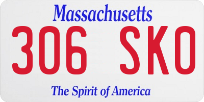 MA license plate 306SK0