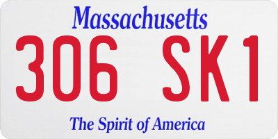 MA license plate 306SK1