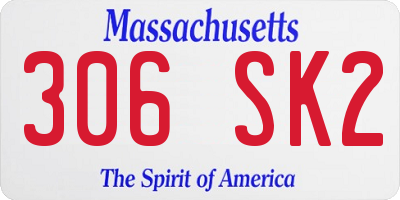 MA license plate 306SK2