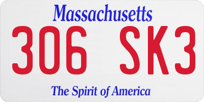 MA license plate 306SK3