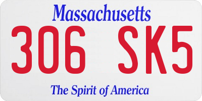 MA license plate 306SK5