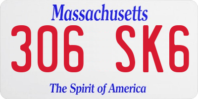 MA license plate 306SK6