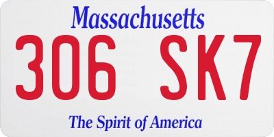MA license plate 306SK7