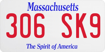 MA license plate 306SK9