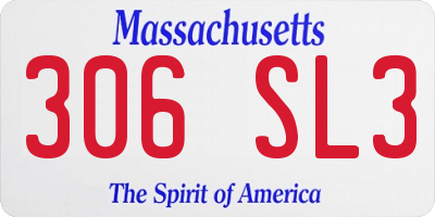 MA license plate 306SL3