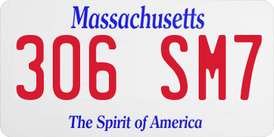 MA license plate 306SM7