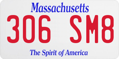 MA license plate 306SM8