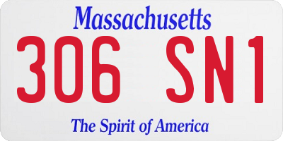 MA license plate 306SN1