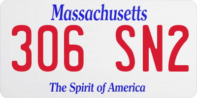 MA license plate 306SN2