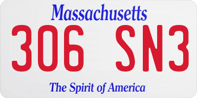 MA license plate 306SN3