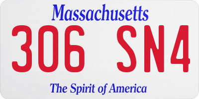 MA license plate 306SN4