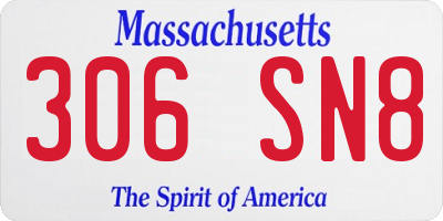 MA license plate 306SN8