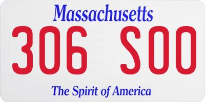MA license plate 306SO0