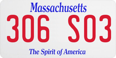 MA license plate 306SO3