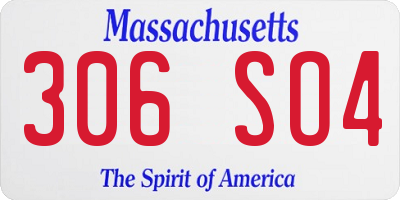 MA license plate 306SO4