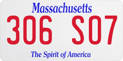 MA license plate 306SO7