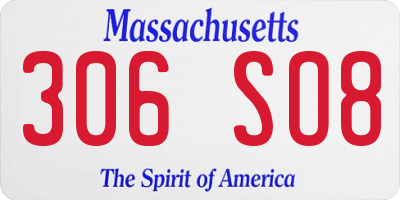 MA license plate 306SO8