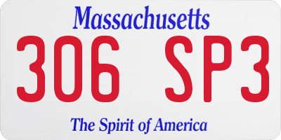 MA license plate 306SP3